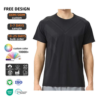 T-shirts de sport pour hommes, respirants, à séchage rapide, anti-transpiration, 95% polyester, 5% élasthanne, impression de logo personnalisée, vêtements de sport
