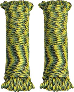 Portable 5/32INX50FT 2Packs Polyester Para Cord for <b>Camping</b> & Hiking 1mm Thickness - Product Image 1