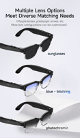 Gafas Inteligentes con Cámara de 8MP, Grabación de Video HD 1080P, Traducción por IA, Resistentes al Agua IP66, Carga Magnética, para Hombres, Actividades al Aire Libre