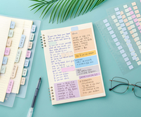 Etiqueta de página reutilizable para clasificación de archivos de cuaderno A5 B5 Etiquetas de aprendizaje de índice de color de hojas sueltas