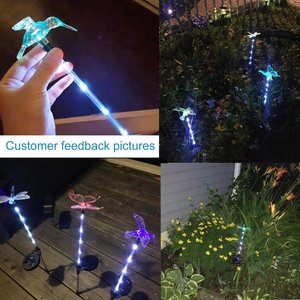Luces Solares de Jardín con Forma de Libélula, LED, Decorativas, Resistentes al Agua, con Estaca, para Exteriores - Product Image 5