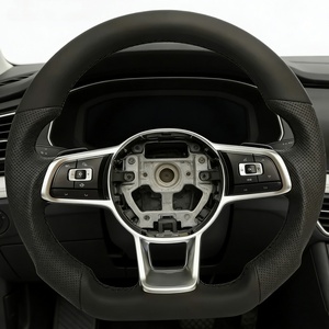 Volante Deportivo de 3 Radios en Cuero para VW Carbon <span class=keywords><strong>GTI</strong></span> <span class=keywords><strong>Polo</strong></span> Mk7 Golf Mk6 Jetta Scirocco T6 - Product Image 2