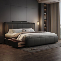 Cadre de lit king size moderne et luxueux avec rangement, de haute qualité, marque Qibao, pour meubles de chambre à coucher