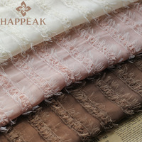 Tissu en mousseline rayé à volants HAPPEAK, tissu transparent à fils coupés pour robe de soirée femme