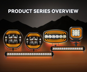 Faro da Lavoro a <span class=keywords><strong>LED</strong></span> Ausiliario 9/7 Pollici Bicolore DRL Ambra Emark 12V 24V per Veicoli Fuoristrada 4x4 Camion ATV - Product Image 5