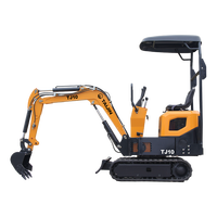 Mini-excavatrice diesel TAJIN TJ10 à chenilles étroites flexibles pour la rénovation des cours