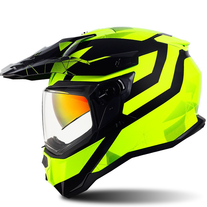 Cruce Negro Amarillo con Visera Transparente