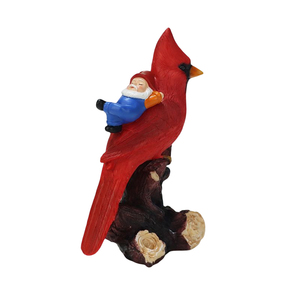 Statua su misura su misura della statua di animale dell'uccello rosso della nana e dell'uccello su misura figurina fatta a mano della scultura della decorazione di festa dell'artigianato della resina - Product Image 1
