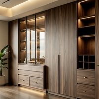 Armoire moderne du milieu du siècle en bois massif, dressing écologique pour chambre et appartement, mobilier de maison