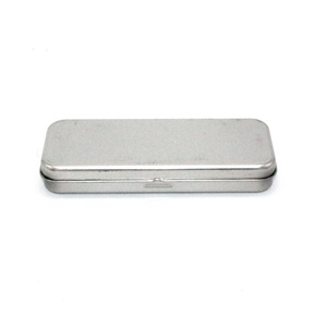 custom logo multiple colored printed pencil case metal tin with hinged lid for student children use watercolor pen tin box
