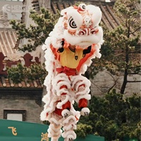 Tête de costume de danse du lion chinois personnalisée pour adulte, pour performance scénique, célébration de festival traditionnel, mascotte, avec cymbales de gong