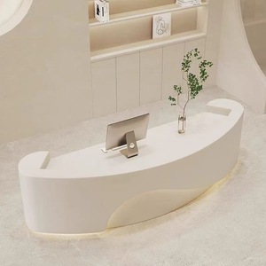 Bàn tiếp tân hiện đại tối giản hình tròn dành cho tiệm làm đẹp, cửa hàng công ty - Product Image 3