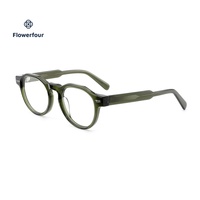 Montures de lunettes en acétate Flowerfour, logo personnalisé, protection contre les radiations, toutes formes de visage, design vintage, unisexe, adultes, monture intégrale