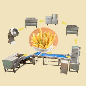 Semi-linha de produção de batatas fritas fritas semi-automáticas/linha de produção de batatas fritas congeladas
