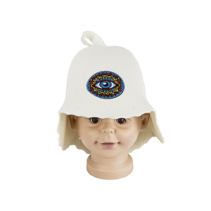 Bonnet de douche en feutre de laine écologique direct d'usine avec bonnet de sauna respirant et isolé thermiquement avec logo personnalisé - Product Image 4