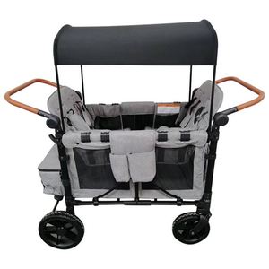 Carrito de Paseo Multifuncional de Gran Capacidad para Niños, Plegable, con Doble Manija, Cuatro Asientos, Toldo, de Aleación, Plegable, con EVA, para Bebés de 3+ Años - Product Image 1