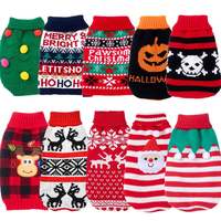 Pull de Noël pour chien, motifs variés (Père Noël, renne, sapin, citrouille, crâne), vêtements tricotés pour animaux de compagnie, best-seller, costume pour petits chiens