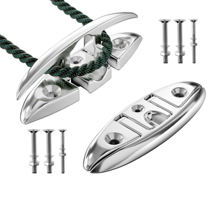 Folding Boat <strong>Cleats</strong> Marine Grade 316 Stainless Steel Flip up Boat Dock <strong>Cleats</strong> Rope <strong>Cleat</strong> with Backing <strong>Plates</strong> for Deck - Product Image 5