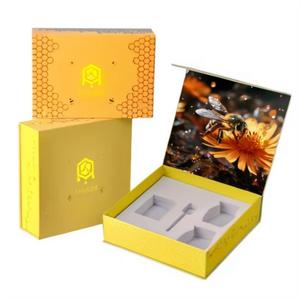 Papel de lujo Cartón Miel Tarro Botella Embalaje Personalizado Vacío Elegante Magnético Miel Caja de embalaje - Product Image 2