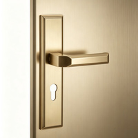 Manija de Puerta de Aleación de Zinc y Aluminio con Acabado Bronce Vintage, Diseño de Mediados de Siglo, para Puertas de Baño y Hoteles - Instalación Empotrada