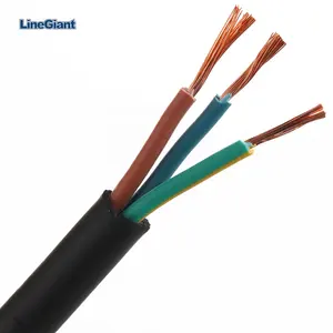 Isolé en PVC avec gaine toronnée, câble électrique en cuivre à 3 cœurs, 1.0mm, 1.5mm, 2.5mm, cordon d'alimentation flexible NYY