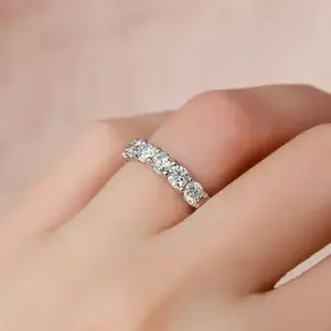 Nouvelle arrivée moderne dernière conception diamant naturel 18K or blanc filles bague de fiançailles alliance bijoux de mode - Product Image 2