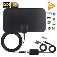 Antenne TV intérieure 4K DVB-T DVB-T2 à gain élevé avec connecteur coaxial, réception UHF et câble de 3 m – Vente Flash Directe Usine