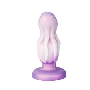 Mainan seks fantasi silikon cair XXXL Monster g-spot <span class=keywords><strong>Anal</strong></span> Stretcher Dildos tentakel gurita ungu Butt Plug untuk wanita orgasme - Product Image 3
