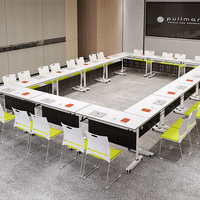 Mobilier de salle de conférence mobile Bureau Table de formation Centre d'apprentissage personnalisé Table pliante avec roue