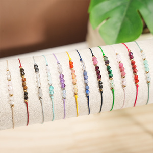 Bracelet en pierre naturelle du zodiaque, <span class=keywords><strong>horoscope</strong></span>, astrologie, pierre de naissance, bijoux, bracelet à cordon réglable avec perles pour les 12 constellations - Product Image 3