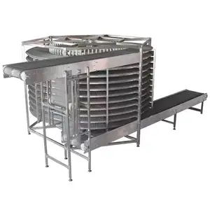 Stainless Steel Spiral Conveyor Tower Noodle Drying Seafood Cooling Dumplings Quick Freezing Multi-layer Production Line