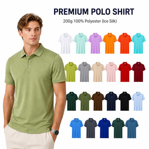 Polo de Alto Rendimiento de Seda Helada de 200g con Logotipo Personalizado para Hombre, Secado Rápido, Absorción de Humedad, Transpirable, para Negocios y Golf - Product Image 1