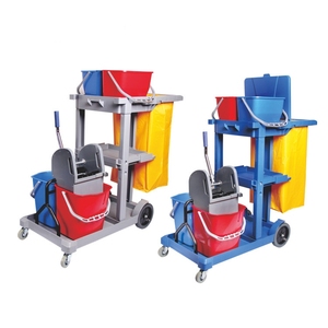 Chariot <span class=keywords><strong>de</strong></span> <span class=keywords><strong>nettoyage</strong></span> multifonctionnel pour hôtel, capacité <span class=keywords><strong>de</strong></span> 500 lb, 4 roues, <span class=keywords><strong>nettoyage</strong></span> des chambres des clients, dédié à l'hygiène - Product Image 2