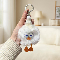 Breloque de sac à dos en forme de canard à bec, pelucheux et moelleux, porte-clés de voiture, jouet en fourrure imitation castor aquatique, 5cm/10cm