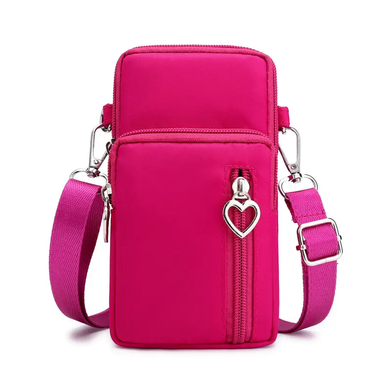 Özel Logo moda şık cep telefonu küçük Crossbody çanta omuz boyun askısı ile cüzdan cep telefonu çantası durumda