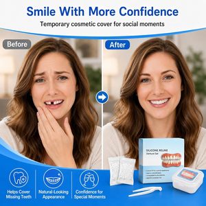 Prothèses dentaires pour hommes et femmes, fausses dents moulées avec couvercles supérieurs et inférieurs, teinte naturelle, fausses dents et facettes - Product Image 2