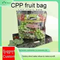 Sacs de fruits en plastique OPP imprimés personnalisés trou de suspension pour l'emballage de supermarché fermier de gros avec logo personnalisé spécial
