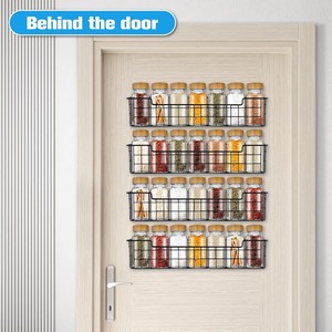Multi Tiered Spice Rack Wall Mounted Stainless Steel <b>Kitchen</b> <b>Storage</b> Organizer For Spices And Condiments - Product Image 2