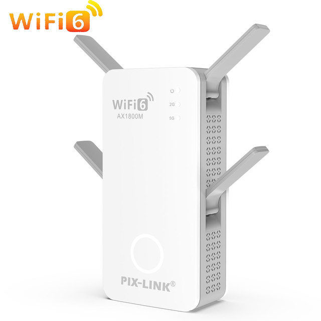 Customized WiFi 6 Range Extender 1800Mbps Pix-Link Repeater Wireless Signal Booster Amplifier Router for Home Use Wholesale