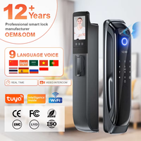Kunci Pintar Biometrik 3D Face ID dengan Ukiran Presisi CNC, Pemantauan Panggilan Video, Interkom, Kunci Wifi Tuya, Harga Pabrik
