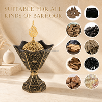 Brûleur d'encens en résine, coffret cadeau, art et culture chinoise, arabe, indienne, brûleur de Bakhoor décoratif vintage, ornement parfumé pour la maison