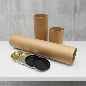 Approvisionnement d'usine tube d'expédition de colis de tube en carton de 3 pouces avec bouchon d'extrémité en plastique pour le fret - Product Image 1