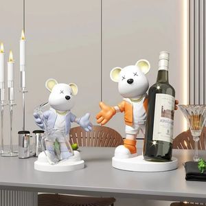 Exhibidores de Vino de Resina con Forma de Oso de Lujo, Adornos para Entrada, Mueble para Botellas de Vino, Decoración Elegante para el Salón - Product Image 4