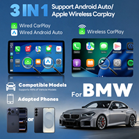 صندوق AI لاسلكي للسيارة يدعم Carplay و Android 15، محول تلفزيون للسيارة لسيارات BMW، وضعان متصلان للألعاب والفيديو، بلوتوث مزدوج، ميرور لينك، ستريم