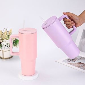 <b>40oz</b> H4.0 <b>Handle</b> Car Travel <b>Tumbler</b> Vacuum Mug Lid Straw Non-Slip Base OEM ODM Custom Color - Product Image 2