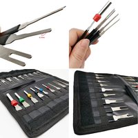 Ensemble d'outils d'extraction de broches à haute dureté 18 pièces Kit d'outils de retrait de bornes en acier inoxydable pour voiture