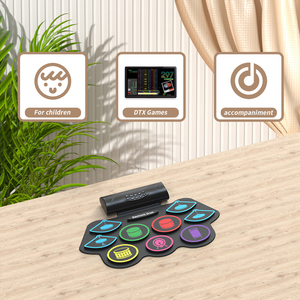 Gran oferta, Mini batería eléctrica integrada, almohadilla de práctica, batería de tambor, tambor enrollable de mano <span class=keywords><strong>Musical</strong></span> - Product Image 5