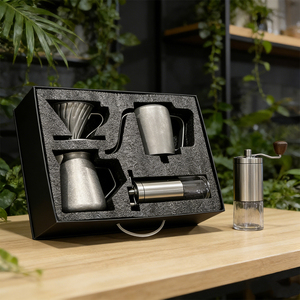 Caja de Regalo Reutilizable Clásica Personalizada <span class=keywords><strong>Klam</strong></span> para Juego de Cafetera, Metal y Vidrio, Portátil y Duradera, de Grado Alimenticio - Product Image 6