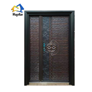 Porte de sécurité en acier à <span class=keywords><strong>prix</strong></span> compétitif, porte d'entrée principale, design extérieur, <span class=keywords><strong>double</strong></span> porte de luxe, dernier design, porte en fonte - Product Image 1