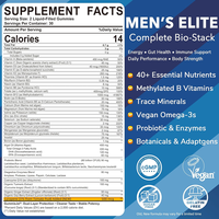 Gommes multivitaminées liquides sans sucre pour hommes, 24 vitamines, minéraux et probiotiques, favorisant l'énergie masculine et l'immunité intestinale